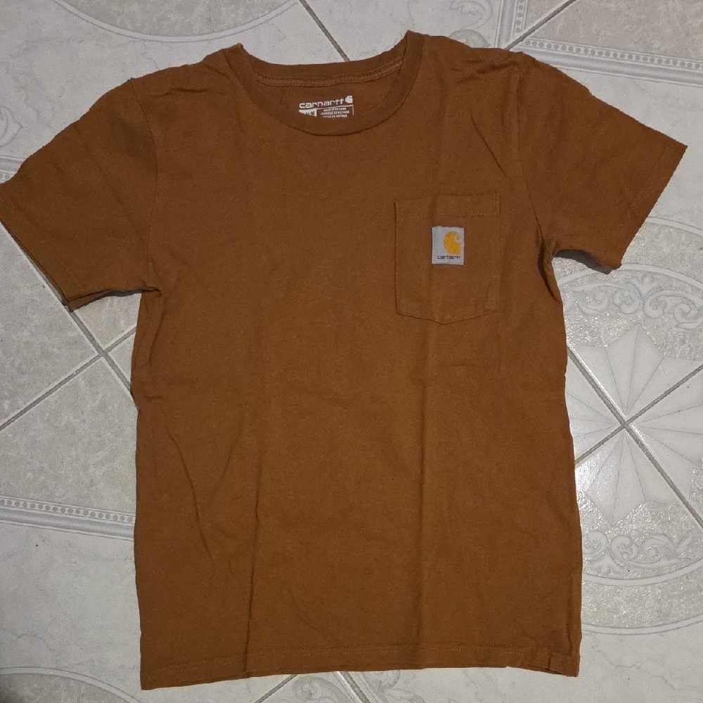 Kids Carhartt Tan Pocket Tee